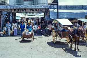 Entrance to the market in Berastagi