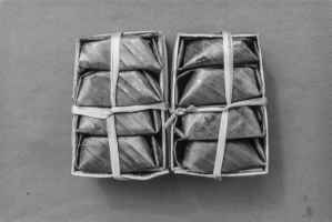 Cheese wrapped in banana leaves!